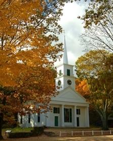 The Meeting House at Old Sturbridge Village in Sturbridge, Massachusetts